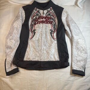 Harley-Davidson Black, White & Red Embroidered Women's Utility Jacket